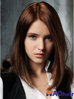 Cheveux droits droits Longueur d'épaule Style droit Couleur Auburn