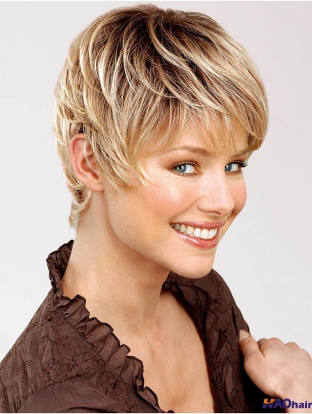 perruque courte blonde pour femme