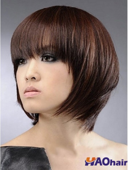 Perruques synthétiques sans bonnet de longueur de menton Bobs Style Bob