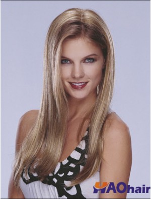 Perruque demi-blonde Lace Front longue longueur Style droit