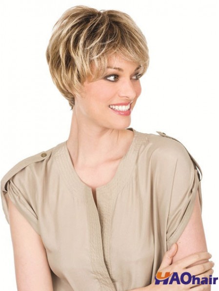 Perruques blondes de cheveux humains avec le style droit de longueur de menton avant de Lacr