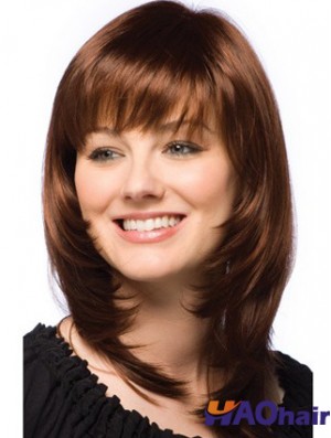 Perruques de cheveux humains à la mode avec des franges