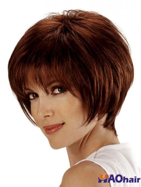 Perruques de cheveux humains Bob Remy Lace Front Longueur du menton Couleur Auburn