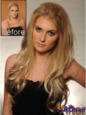 Radiant Beauty Blonde Wavy Long Synthétique Lace Front Wigs