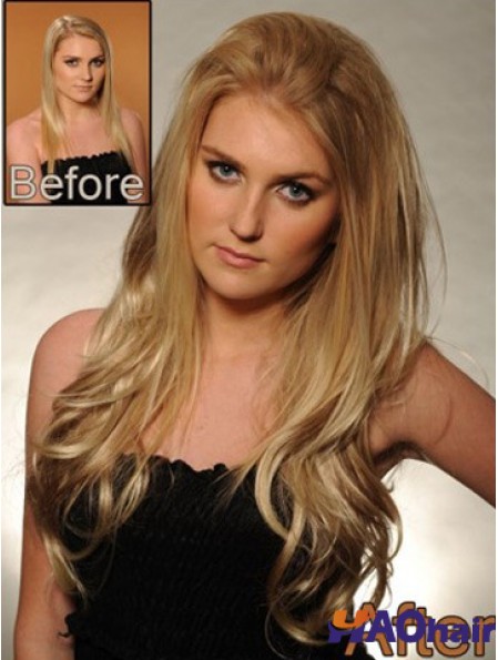 Radiant Beauty Blonde Wavy Long Synthétique Lace Front Wigs