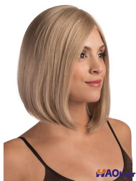 Lace Front Chin Longueur Droite Blonde À La Mode Bob Perruques