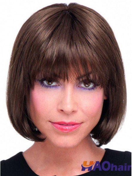 IncLace Frontable Auburn Straight Chin Longueur Remy Perruques en dentelle humaine