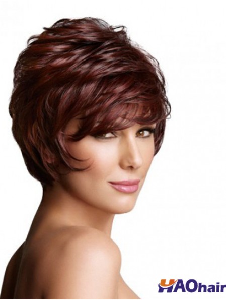 Monofilament Wavy Layered Short 7 pouces exquis perruques