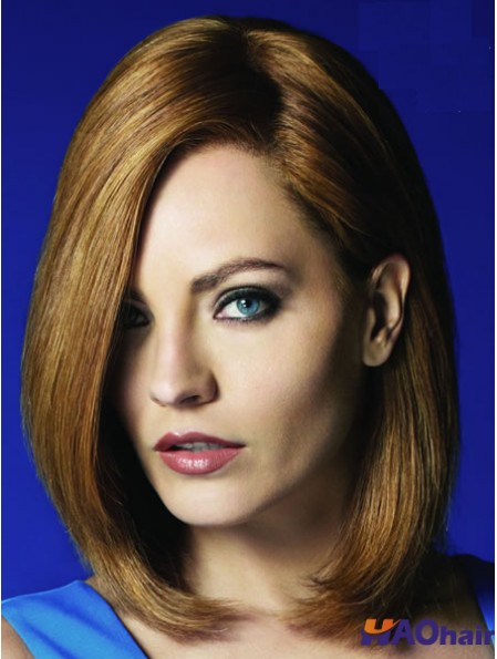 Bobs menton longueur blonde droite droite abordable petite perruques