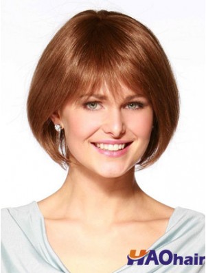 Perruques Bob en ligne monofilament droite Auburn en ligne