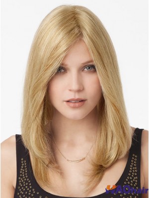 Blonde longue grande droite sans frange perruques en dentelle