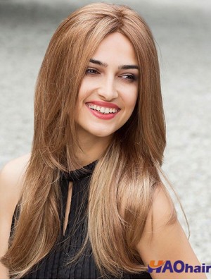Pas cher cheveux humains avant de lacet perruques UK Style droit couleur brune