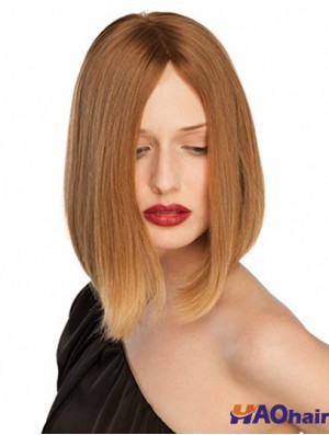 10 pouces de longueur de menton blond sans frange perruques de dentelle pratiques droites