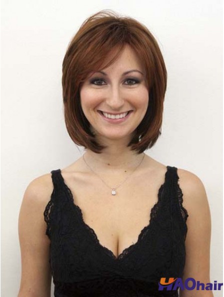 Perruques de cheveux humains Auburn Couleur Layered Cut Chin Longueur