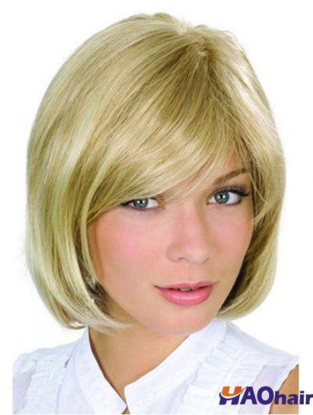 Longueur de menton Blonde de haute qualité 10 pouces Wavy Bob perruques