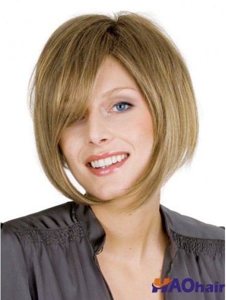 100% de bobs droits noués à la main Longueur de menton 10 pouces Nouvelles perruques de cheveux humains