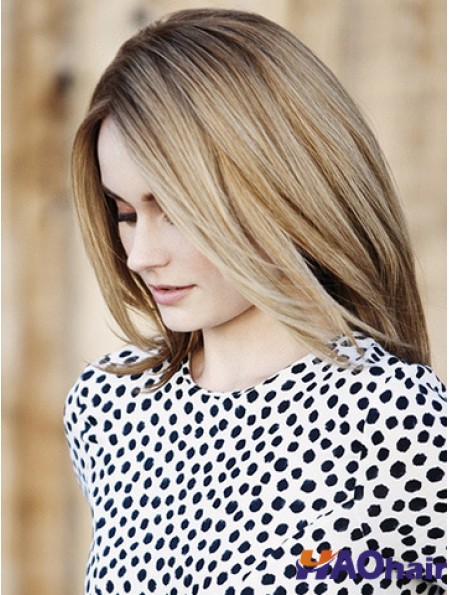 Bobs épaule longueur blonde droite 14 pouces haut perruques de cheveux humains