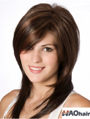 Perruque Lisse Marron Layered 14 pouces Cheveux Naturels