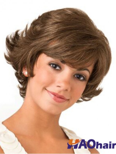 Lace Front Wavy 8 pouces Brown Bob perruques pour les femmes