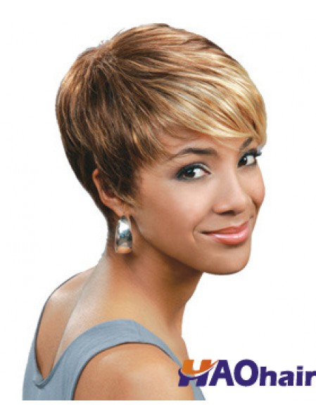 Blonde Boycuts Cropped Straight Capless Wholesale African Women Wig