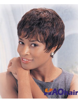 Indian Remy Boycus Short Wavy Auburn Black African Hair Low Cut