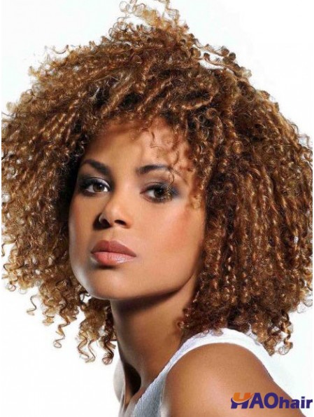 Perruques de cheveux blonds afro-américaine couleur blonde avec une frange Kinky Style