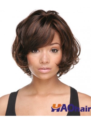 Auburn Chin Longueur Bobs Capless Styles de cheveux synthétiques pour femme noire