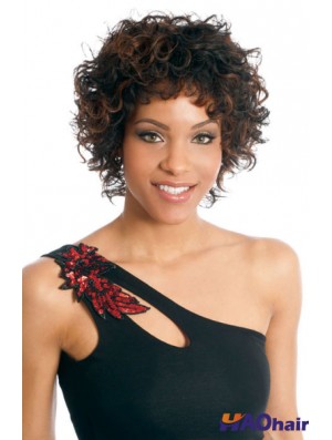 Capless boycuts courte brésilienne bouclée noir femme perruque