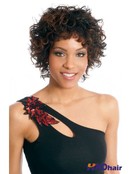 Capless boycuts courte brésilienne bouclée noir femme perruque