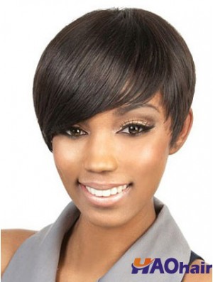 Perruques Afro-Américaines Brunes Courtes Boycuts Droites