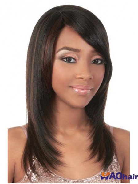 Perruques de cheveux humains bon marché Yaki capless Remy pour femme noire