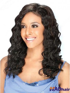Brésilienne de cheveux humains avant de lacet perruques couleur noire longue longueur