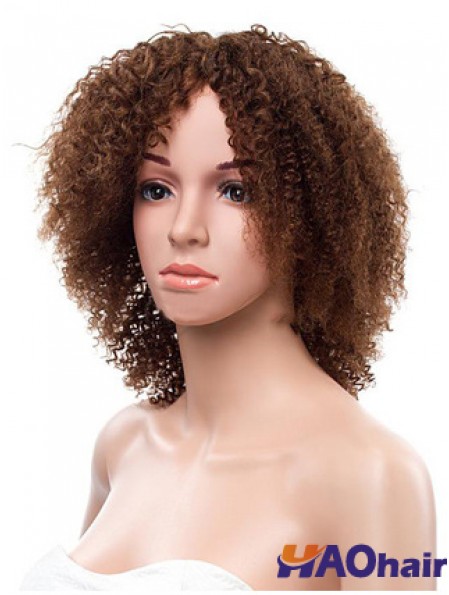 Coiffures afro-américaines courtes Remy Human Lace Front Brown Color