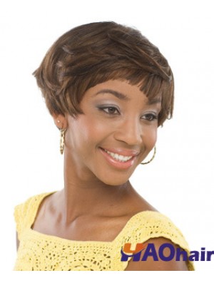 Boycuts ondulés bruns courts Perruques afro-américaines incroyables