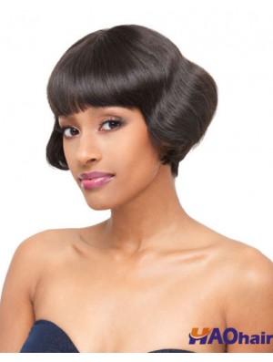 Capless courtes droites brunes exotiques bob perruques