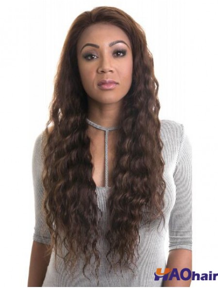 Ondulé 22 pouces Lace Front Brown Afro-américain Coiffures