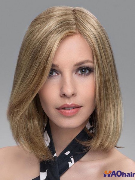 Perruques synthétiques blondes douces et droites aux épaules