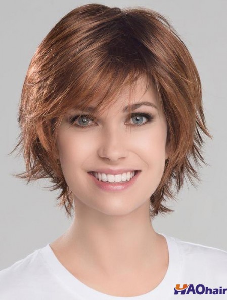 Auburn Beautiful Wavy Short Synthetic Bob Perruques