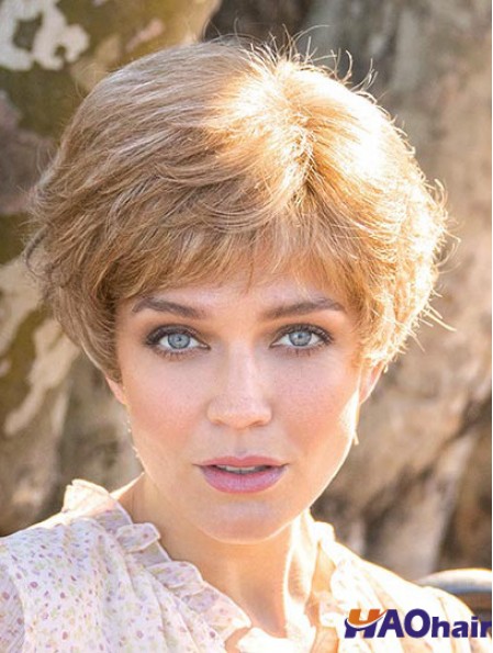 Blonde 8  inchBoycuts courtes perruques monofilament impertinentes