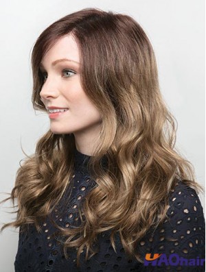 Blonde 16  inchsans frange longues perruques monofilament élégant