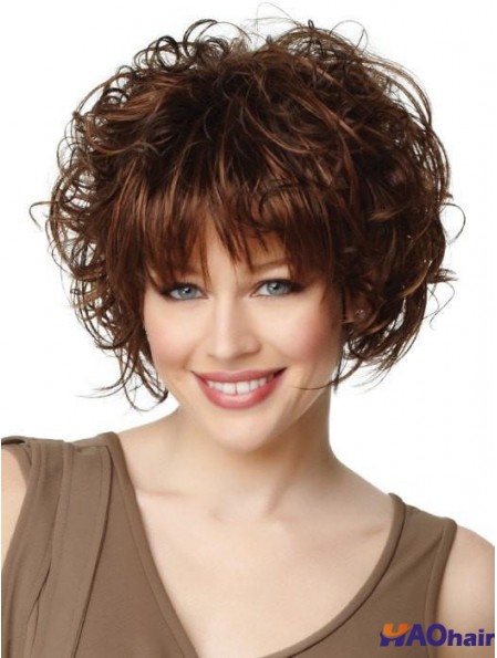 Avec Bangs Auburn Droite 8 pouces Perruques Synthétiques Courtes