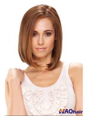 Synthétique avant dentelle perruques longueur menton monofilament style droit couleur brune