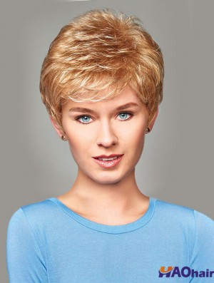 Acheter Synthetic With Capless Short Length Blonde Color