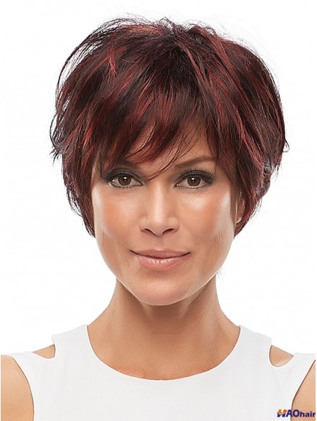 Avec Bangs Auburn 6 pouces 100% coiffures africaines nouées à la main