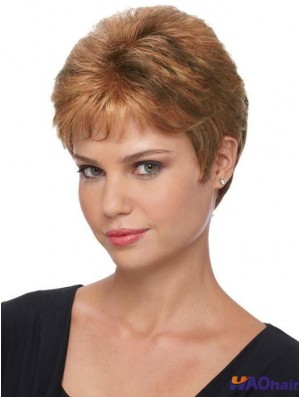 Boycuts Brown Straight 4 pouces perruques capless pour femmes
