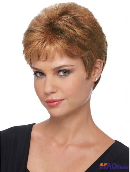 Boycuts Brown Straight 4 pouces perruques capless pour femmes
