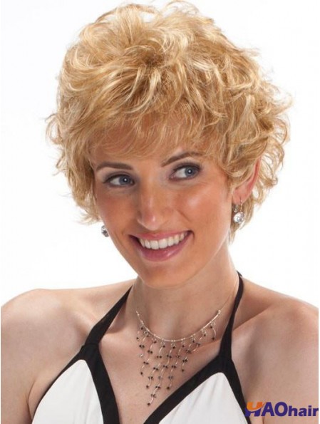 Capless Blonde 8 pouces recadrée Boycuts perruques synthétiques