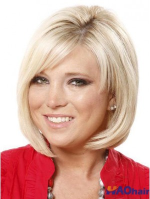 Lace Front Chin Longueur Straight Blonde Online Bob Perruques