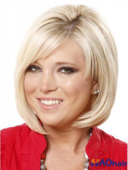 Lace Front Chin Longueur Straight Blonde Online Bob Perruques