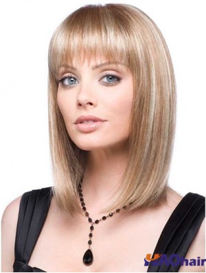 Perruque en dentelle avant synthétique avec une couleur blonde de style de cheveux raides